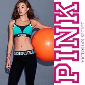 Victoria’s Secret PINK | Blue & Black Ultimate Unlined Sports Bra | Size Small